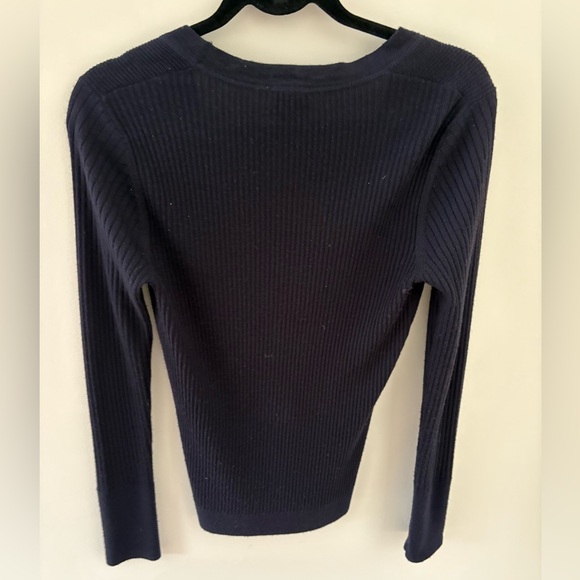 Classic Tory Burch Navy Blue Cardigan | Medium - Picture 5 of 6